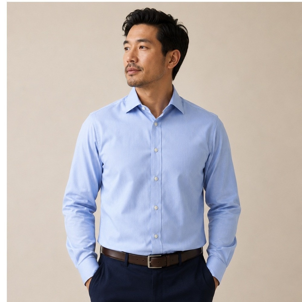 Brooks Brothers Madison Non-Iron Supima Cotton Dress Shirt Blue 17-34 Mens